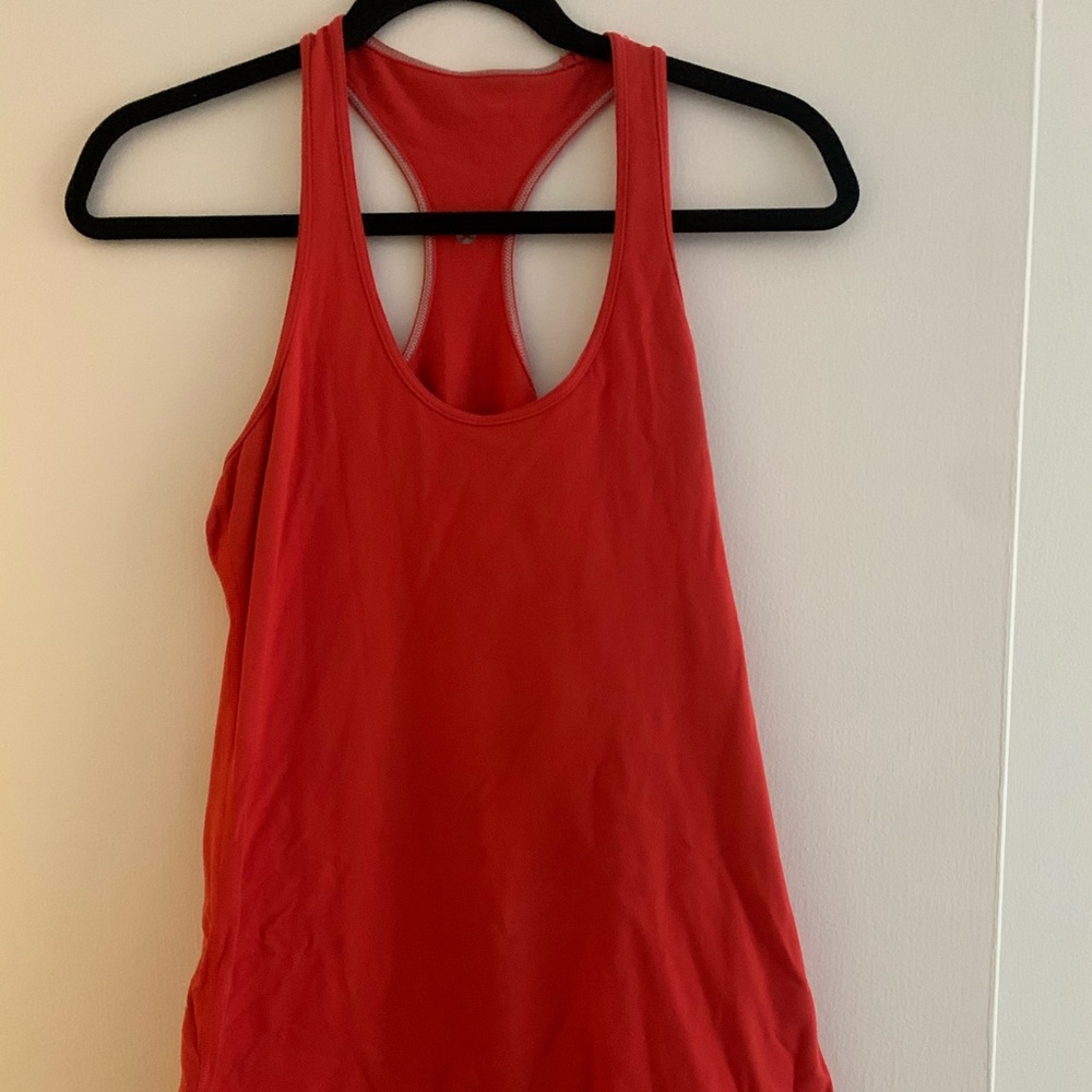 Red orange lulu lemon tank top
